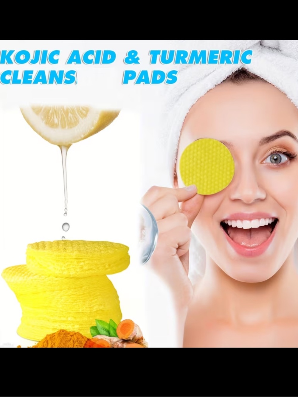 Kojic Acid & Turmeric Cleansing Pads – Yellow - Picture 2 of 4